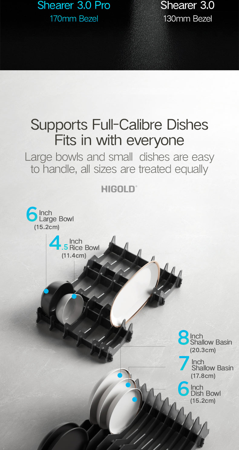 HIGOLD 3.0Pro Kitchen Pull Basket Divided Dishes And Baskets Glass Kitchen Dish Pull Basket