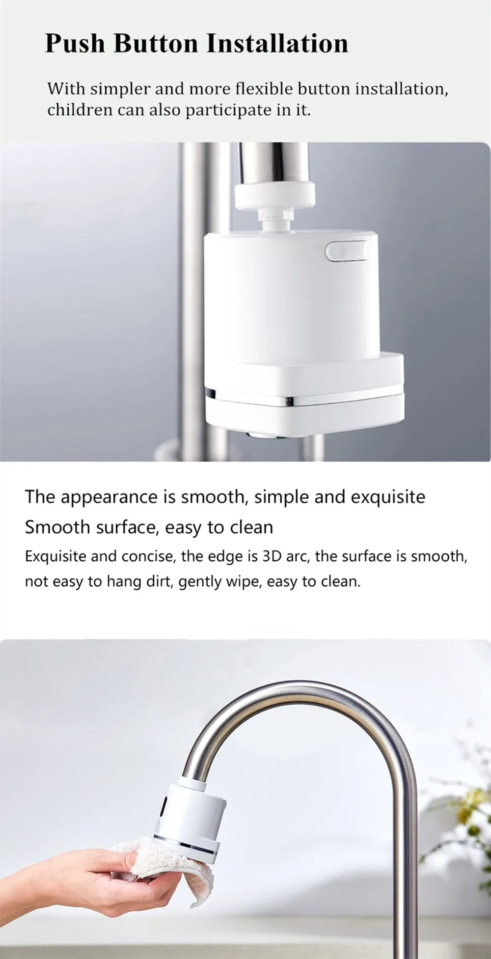 Diiib Automatic Sense Infrared Unplugged Induction Touchless Water Saver Device For Kitchen Bathroom Sink Faucet