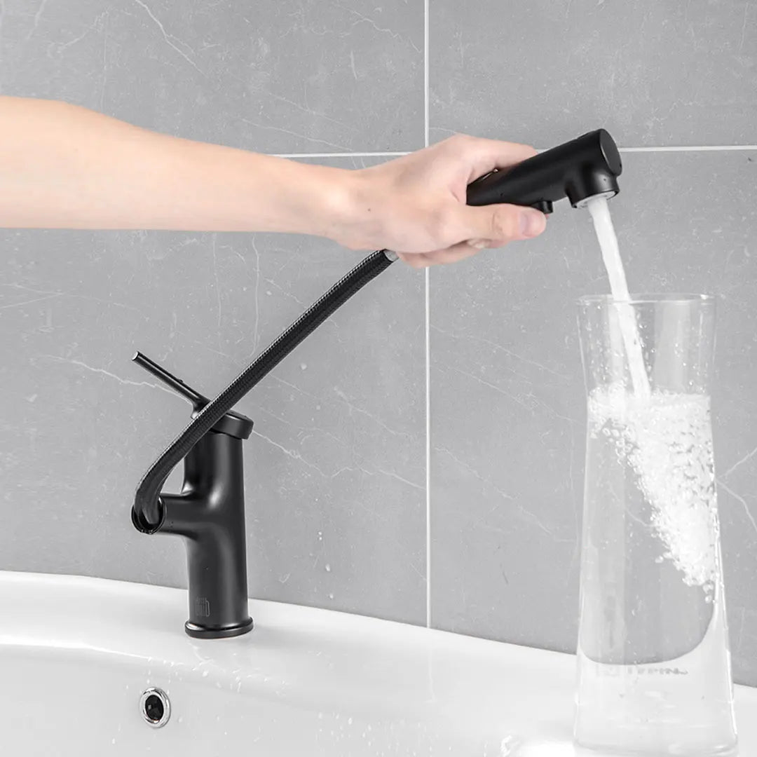 Diiib Bathroom Pull Out Rinser Sprayer Basin Sink High Body Black Faucet 2 Mode Mixer Tap From Xiaomi Youpin