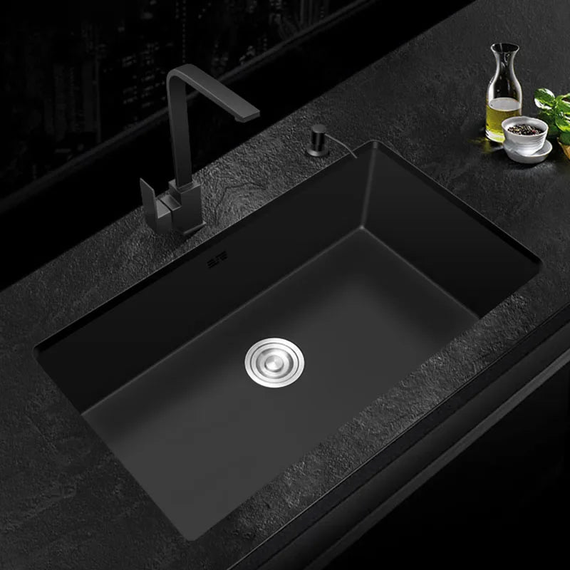 black Kitchen Sink 304 Stainless Steel Single sink kitchen vegetable washing basin black sink  above counter or udermount