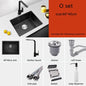 black Kitchen Sink 304 Stainless Steel Single sink kitchen vegetable washing basin black sink  above counter or udermount