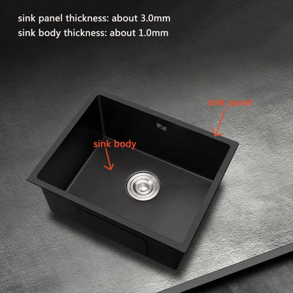 black Kitchen Sink 304 Stainless Steel Single sink kitchen vegetable washing basin black sink  above counter or udermount