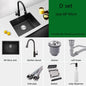 black Kitchen Sink 304 Stainless Steel Single sink kitchen vegetable washing basin black sink  above counter or udermount