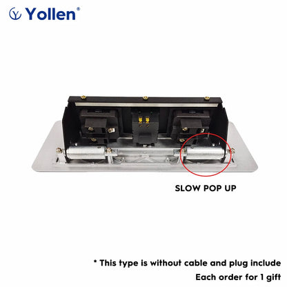 All Aluminum Panel EU Standard Hidden Type Table Socket 3 Way Electrical Outlet Modular Combination Power Three Outlet Household