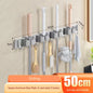 Wall Mounted Mop Organizer Broom Holder Mop Clip Stand Brush Rack Hanging Pipe Hook Kitchen Storage Bathroom Accessories Tools