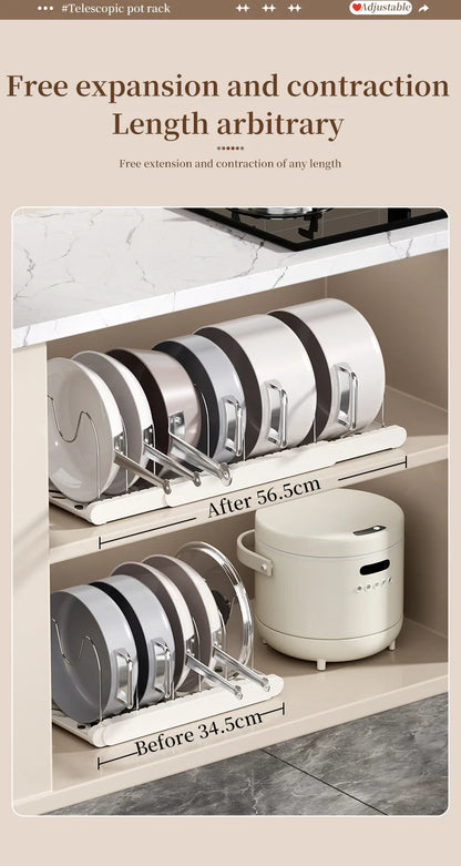 Pot Storage Rack Multi-layer Adjustable Kitchen