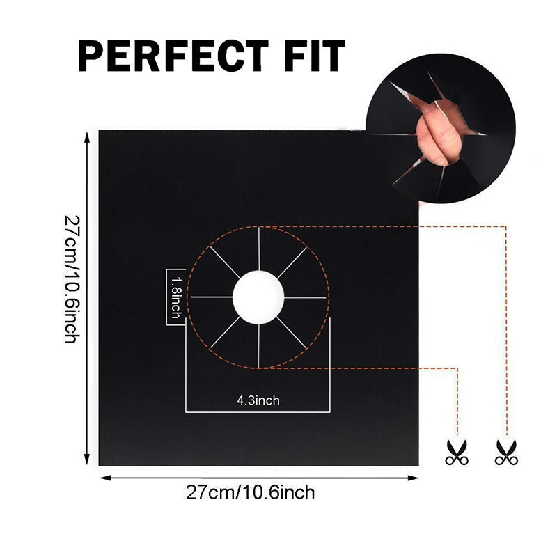 4 Pieces 27 Cm Gas Stove Surface Protection Pad Washable Oil And Dirt Resistant Kitchen Cleaning Accessories