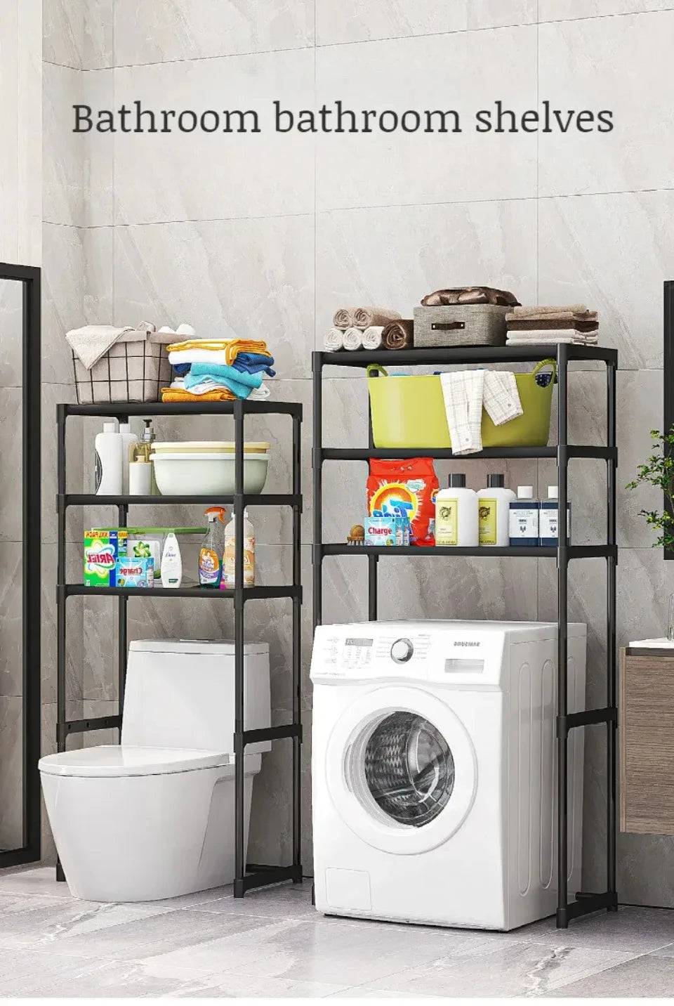 Perforation-Free Washing Machine Shelves Multi-Layer Floor Standing Bathroom Storage Racks Multifunctiona Bathrooms Accessories