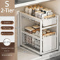 1/2 Tier Under Sink Organizer Rack Shelf for Bathroom or Kitchen Basket Drawer Organizer Under Sink Cabinets Metal Organizers