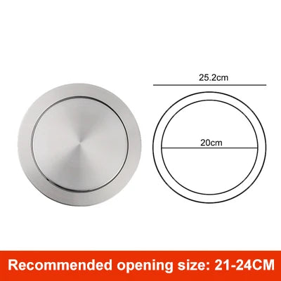 Round Stainless Steel Flap Flush Recessed Built-in Balance Swing Flap Lid Cover Trash Bin Garbage Can Kitchen Counter Top