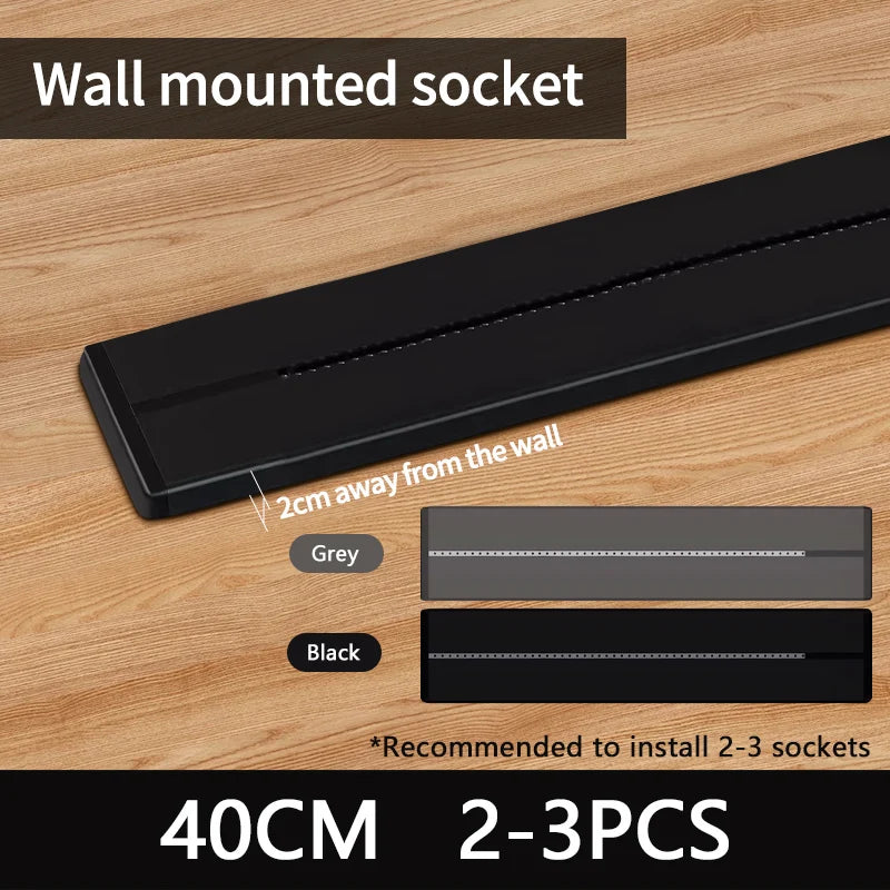 Slide Rail Power Track Socket Surface/Embedded Installation Socket UN/US/UK/EU/Universal US/USB Type-C Wall-Mounted Rail Socket