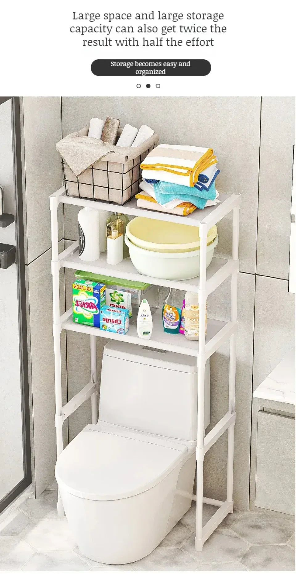 Perforation-Free Washing Machine Shelves Multi-Layer Floor Standing Bathroom Storage Racks Multifunctiona Bathrooms Accessories