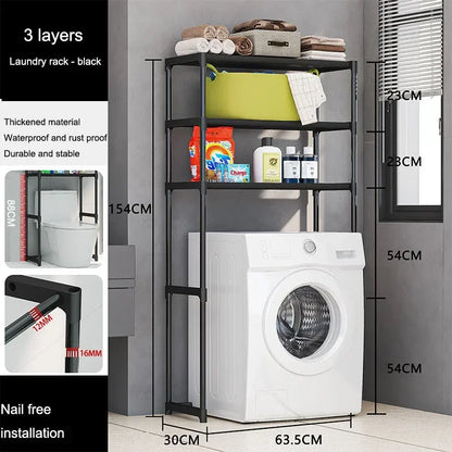 Perforation-Free Washing Machine Shelves Multi-Layer Floor Standing Bathroom Storage Racks Multifunctiona Bathrooms Accessories