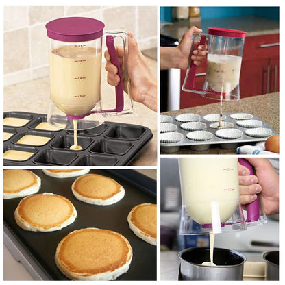 900ml Batter Separator Pancake Batter Dispenser Bracket Cookie Waffles Batter Dispenser Cream Speratator Measuring Baking Tools