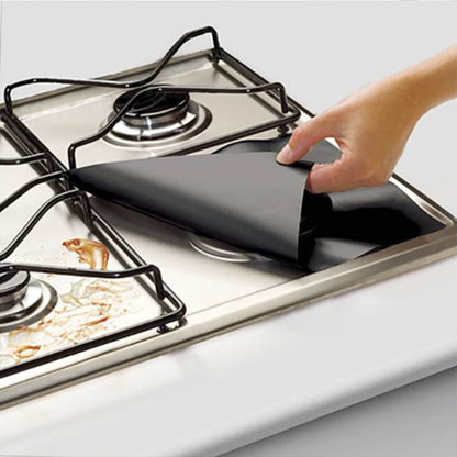 4 Pieces 27 Cm Gas Stove Surface Protection Pad Washable Oil And Dirt Resistant Kitchen Cleaning Accessories