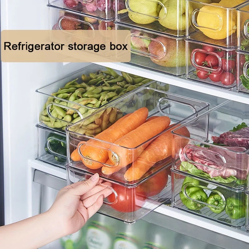 Transparent Refrigerator Storage Box Vegetable Fruit Organizer Fridge Clear Container For Food Home Kitchen Tools Accessories