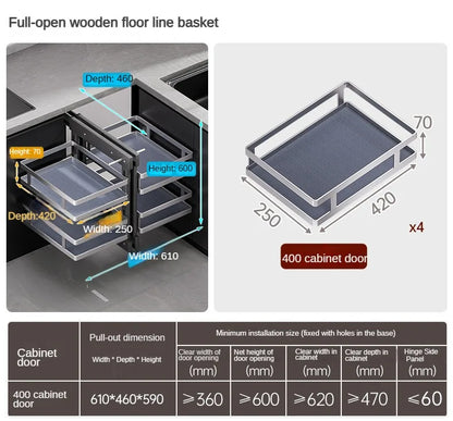 Kitchen Cabinet Plate Shelf Modular Pantry Organizer Accessories Sliding Storage Hidden Magic Corner Kitchen Pull Out Basket