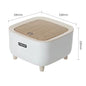 Trash Can with Lid Press Dustbin for Living Room Toilet Bathroom Kitchen Garbage Bucket High Foot Imitation Wood Rubbish Can