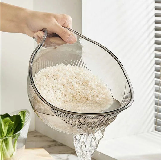 1PCS Multifunctional Rice Rinser Bowl Drainer Scoop Water Filter Cup Plastic Material For Washing Fruits Vegetables Draining