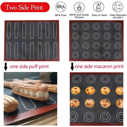 1 Pcs Perforated Silicone Baking Mat Non Stick Half Sheet Oven Liners Reusable Bread Macaron Cookie Sheet  Kitchen Bakeware Tool