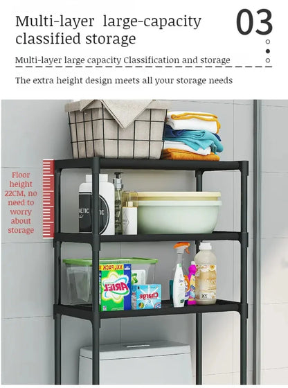 Perforation-Free Washing Machine Shelves Multi-Layer Floor Standing Bathroom Storage Racks Multifunctiona Bathrooms Accessories