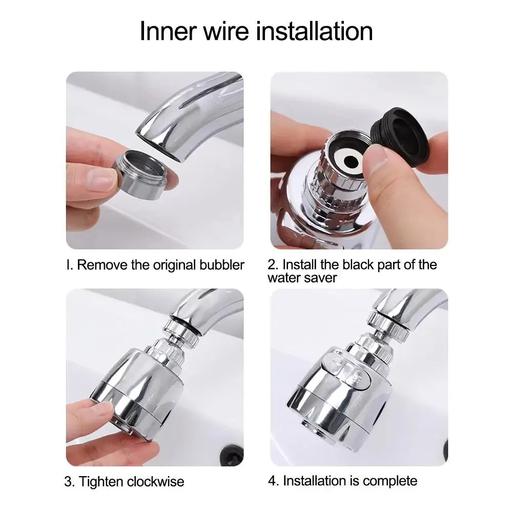 Kitchen Faucet Adapter Shower Head Bathroom Water Saving Tap Splash Filter Bubbler Aerator Universal Rotatable Diffuser Nozzle