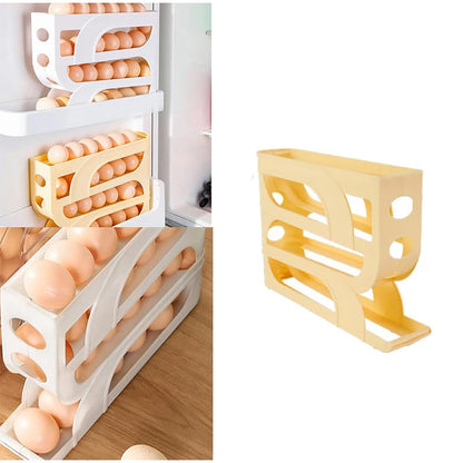 Household Automatic Rolling Egg Storage Box Kitchen Refrigerator Side Door Egg Preservation Rack 30 Egg Boxes 3layer Egg Storage