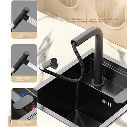 Hidden Bar Sink Stainless Steel Kitchen Sink Apartment Small Single Slot Touring Car Dishwashing Sink With Cover Plat Wash Basin