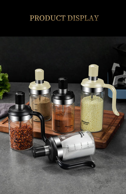 1pc Spice Jar Organizer Accessory Sugar Bowl Salt Shaker Seasoning Container Boxes With Spoons Storage Supplies Spice Boxes