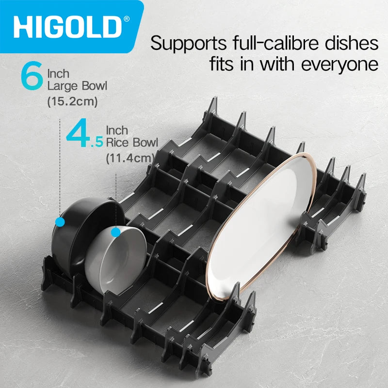 HIGOLD 3.0Pro Kitchen Pull Basket Divided Dishes And Baskets Glass Kitchen Dish Pull Basket