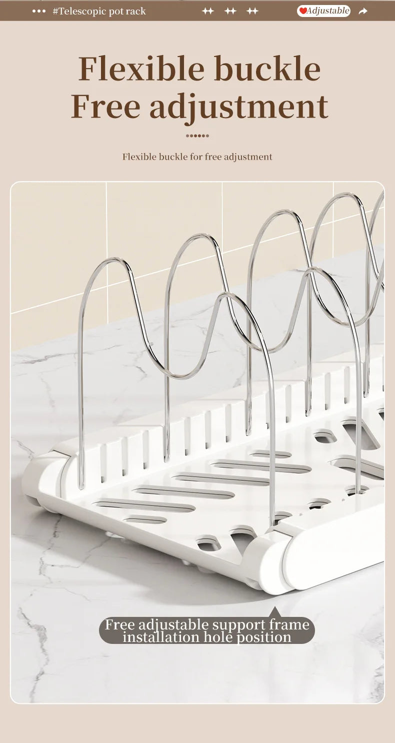 Pot Storage Rack Multi-layer Adjustable Kitchen