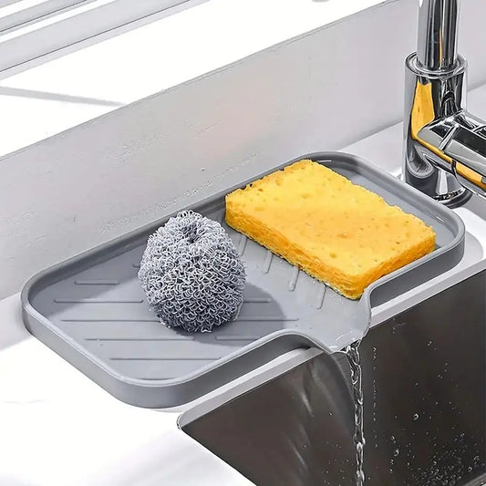 Silicone Sponge Holder No Standing Water Dish Sponge Soap Sink Drain Hanging Kitchenware Drain Storage Tray Kitchen Bathroom