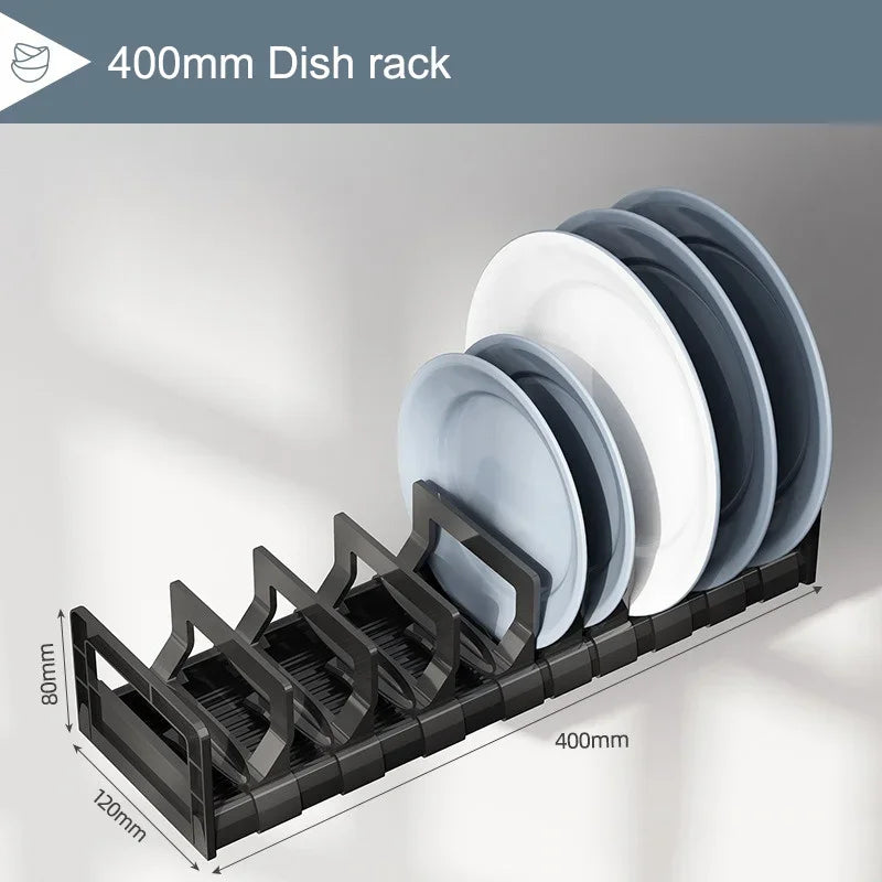 Plastic Kitchen Cabinet Dish Storage Rack Drawer Dish Rack Built-in Dish Drain Rack Plate Divider Storage Rack for Dish Rack