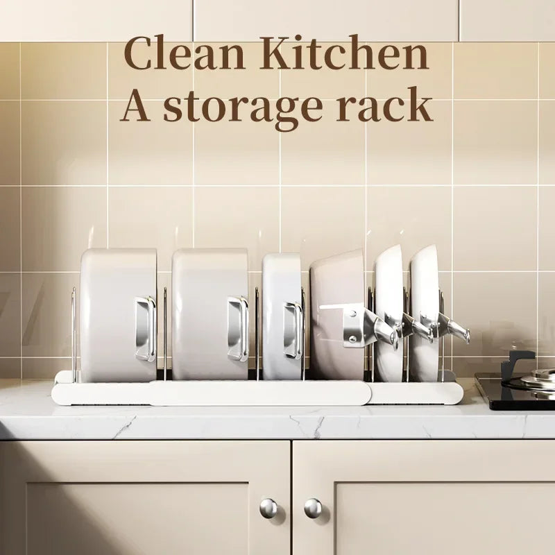 Pot Storage Rack Multi-layer Adjustable Kitchen