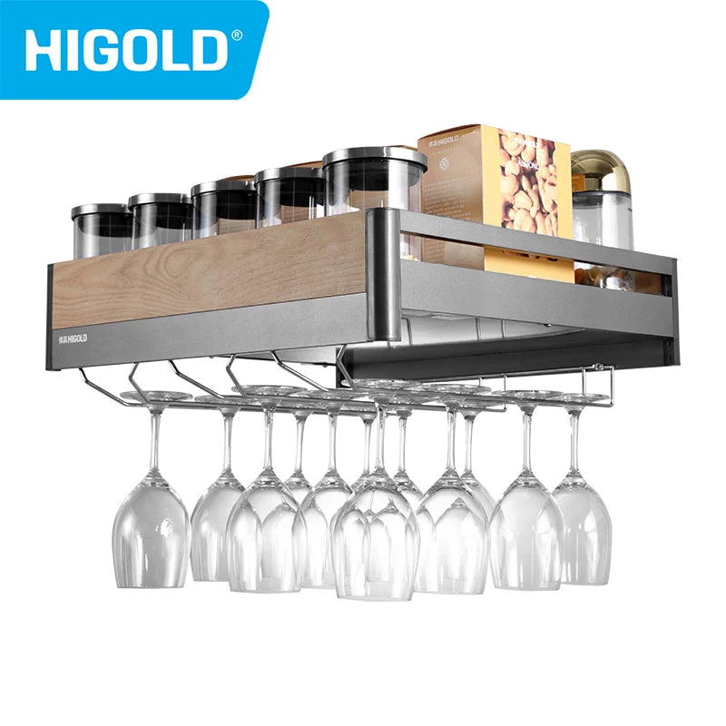 HIGOLD Functional Pull Basket Multi-layer Pull Out Basket 600mm Storage Rack High-end Can Store Wine Glasses Dishes