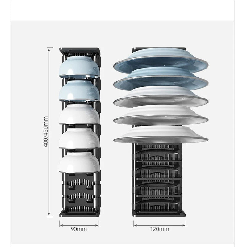 Plastic Kitchen Cabinet Dish Storage Rack Drawer Dish Rack Built-in Dish Drain Rack Plate Divider Storage Rack for Dish Rack