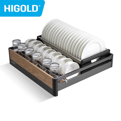 HIGOLD Functional Pull Basket Multi-layer Pull Out Basket 600mm Storage Rack High-end Can Store Wine Glasses Dishes