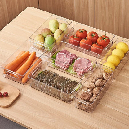 Transparent Refrigerator Storage Box Vegetable Fruit Organizer Fridge Clear Container For Food Home Kitchen Tools Accessories