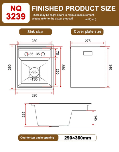 Hidden Bar Sink Stainless Steel Kitchen Sink Apartment Small Single Slot Touring Car Dishwashing Sink With Cover Plat Wash Basin