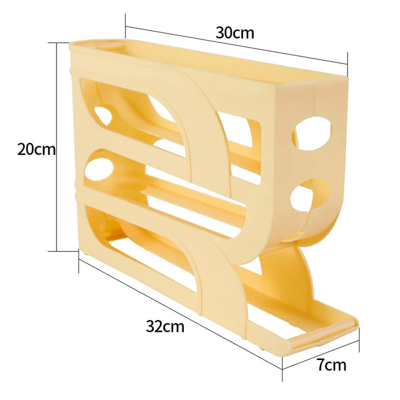 Household Automatic Rolling Egg Storage Box Kitchen Refrigerator Side Door Egg Preservation Rack 30 Egg Boxes 3layer Egg Storage