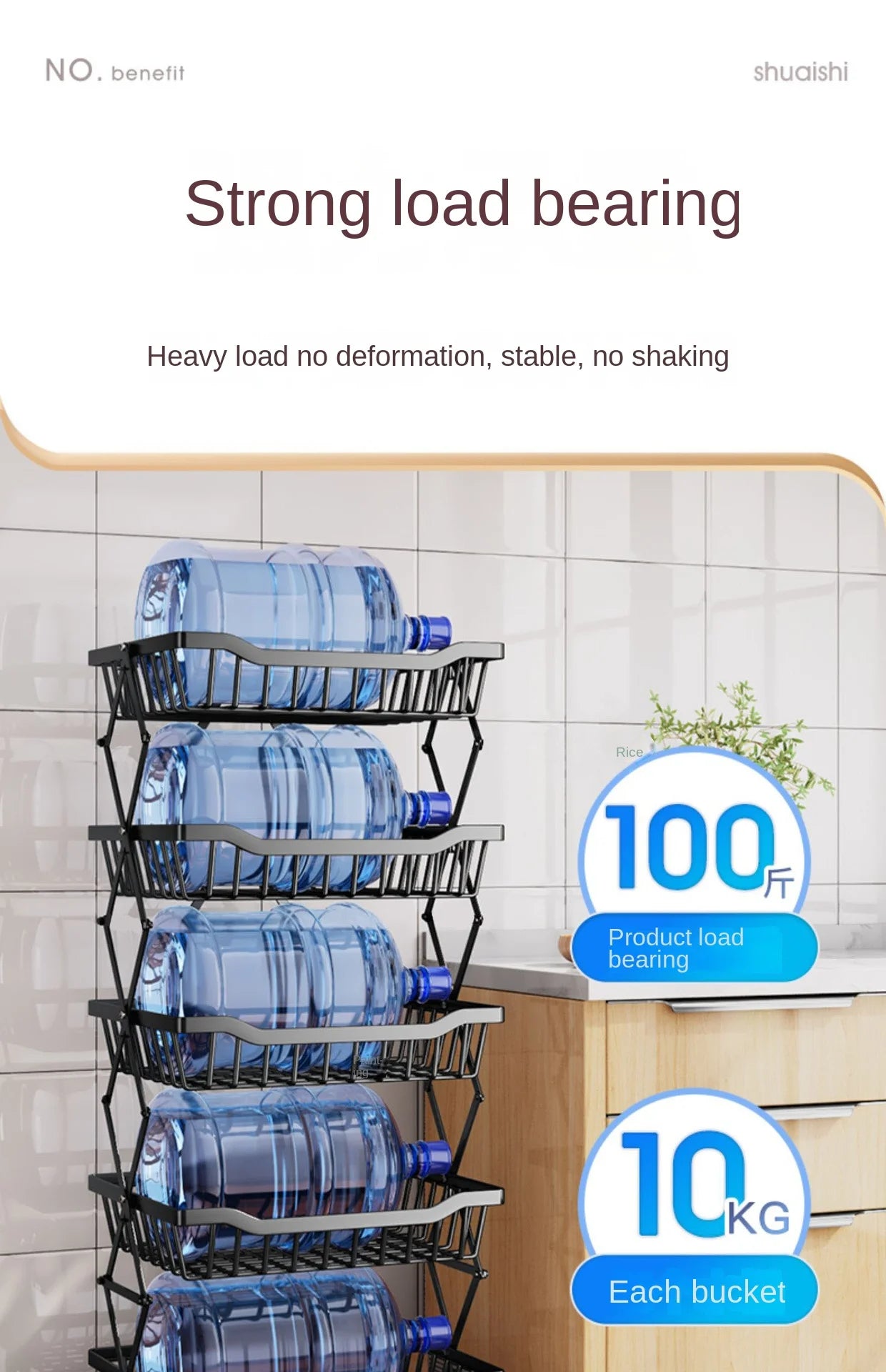 Degree Tier Stainless With Kitchen Vegetable Swivel Shelf Storage Shelf Wheels 360 Foldable Rack Fruit 5 Steel Floor Basket