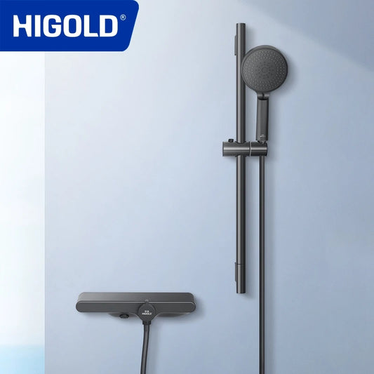 HIGOLD Bifunctional Bathroom Shower Set Wall Mounted 360° Rotating Hot and Cold Water Shower Set Simplicity