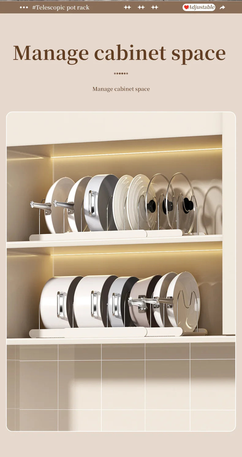 Pot Storage Rack Multi-layer Adjustable Kitchen