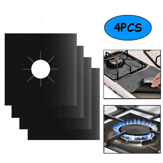 4 Pieces 27 Cm Gas Stove Surface Protection Pad Washable Oil And Dirt Resistant Kitchen Cleaning Accessories