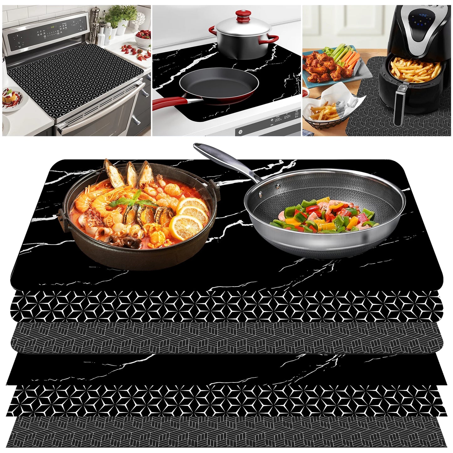 Induction Cooktop Mat Silicone Induction Cooker Covers Heat-resistant Induction Cooktop Protector Mat Cooktop Scratch Protector