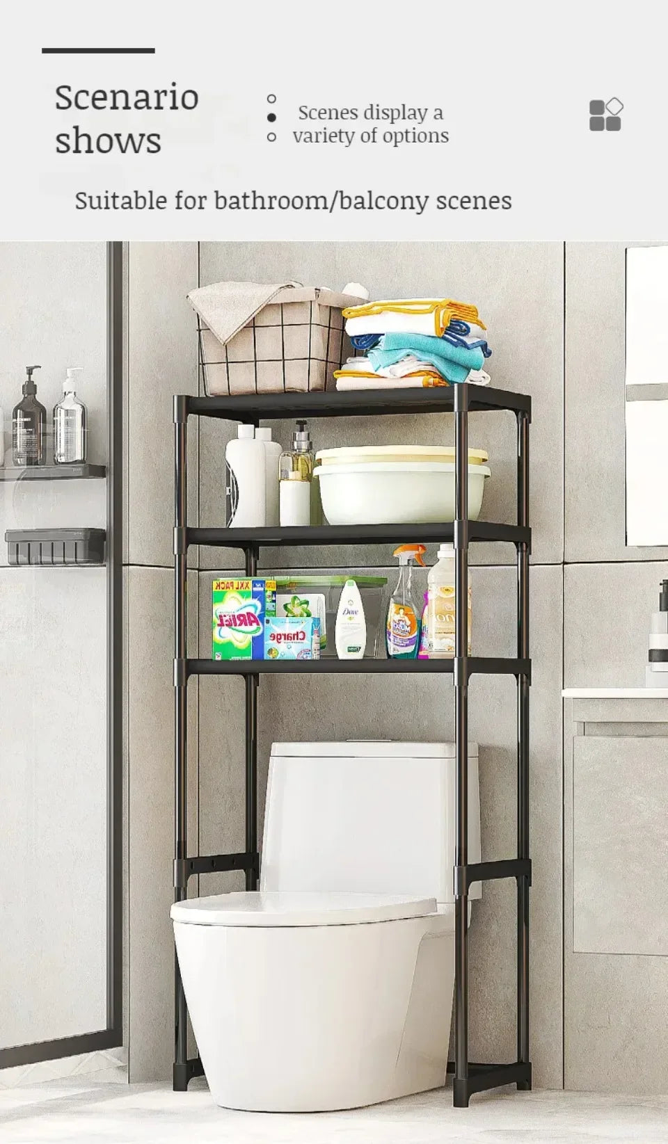 Perforation-Free Washing Machine Shelves Multi-Layer Floor Standing Bathroom Storage Racks Multifunctiona Bathrooms Accessories