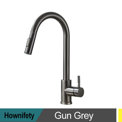 Hownifety Black Kitchen Faucet Cold Hot Water Mixer Crane Tap Sprayer Stream Rotation Sink Tapware Wash For Kitchen Pull Out